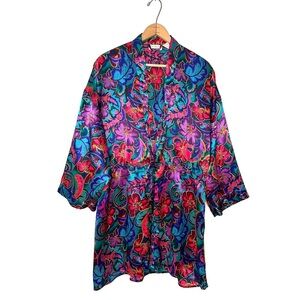 Victoria’s Secret | Vintage Gold Label Floral Satin Robe Size Small